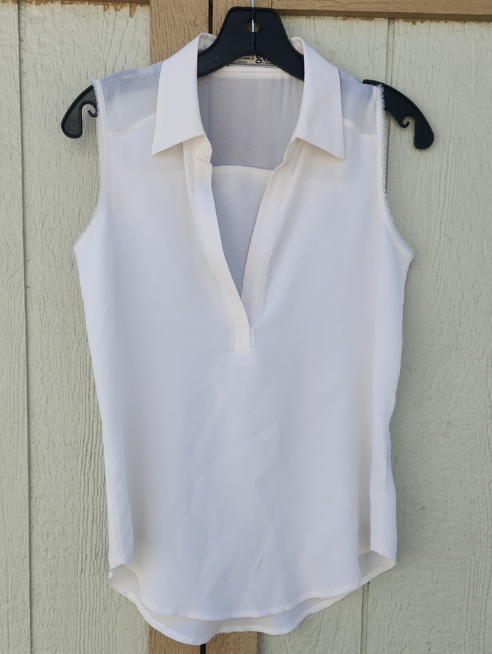 Go By Go Silk Collar Shell Sleeveless Corpcore Richmom Oldmoney Hamptons Xsmall